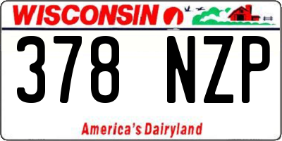 WI license plate 378NZP