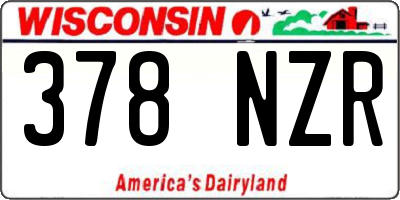WI license plate 378NZR