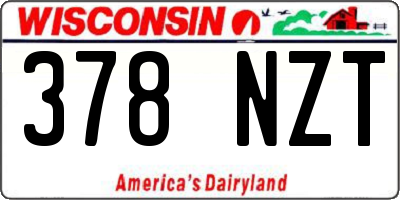 WI license plate 378NZT