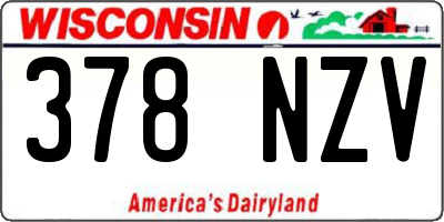 WI license plate 378NZV