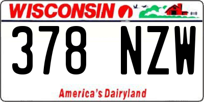 WI license plate 378NZW