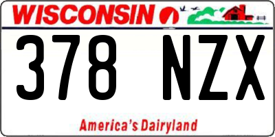 WI license plate 378NZX