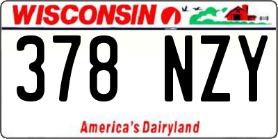 WI license plate 378NZY