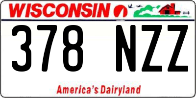 WI license plate 378NZZ