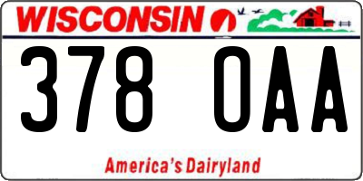 WI license plate 378OAA