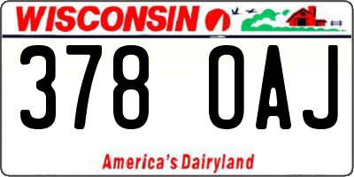 WI license plate 378OAJ