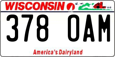 WI license plate 378OAM