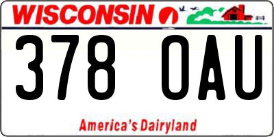 WI license plate 378OAU