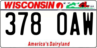 WI license plate 378OAW