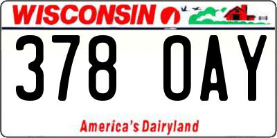 WI license plate 378OAY