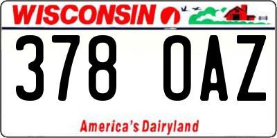 WI license plate 378OAZ