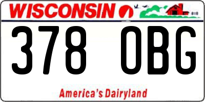 WI license plate 378OBG