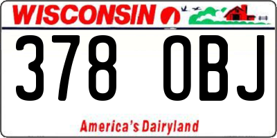 WI license plate 378OBJ