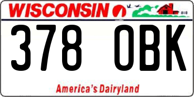 WI license plate 378OBK