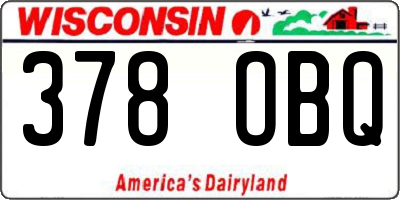 WI license plate 378OBQ