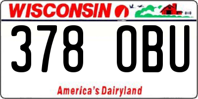 WI license plate 378OBU