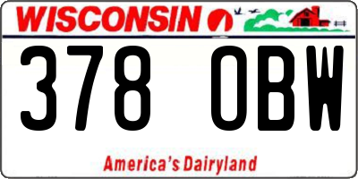 WI license plate 378OBW