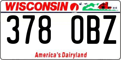 WI license plate 378OBZ