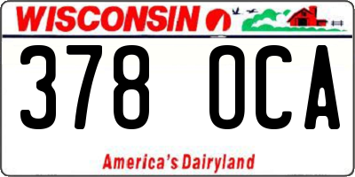 WI license plate 378OCA