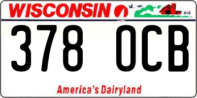 WI license plate 378OCB