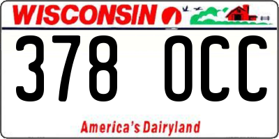 WI license plate 378OCC