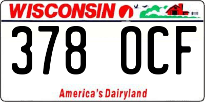 WI license plate 378OCF