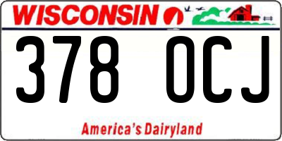 WI license plate 378OCJ
