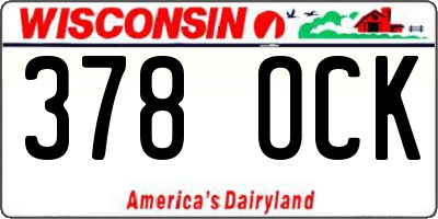 WI license plate 378OCK