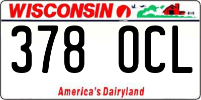 WI license plate 378OCL