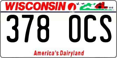WI license plate 378OCS