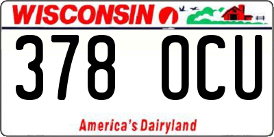 WI license plate 378OCU