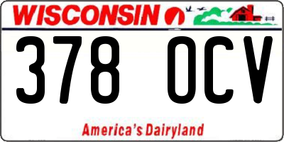 WI license plate 378OCV