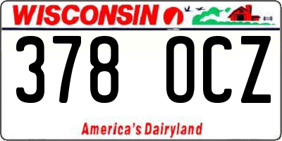 WI license plate 378OCZ