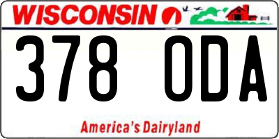 WI license plate 378ODA