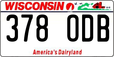 WI license plate 378ODB