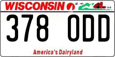 WI license plate 378ODD