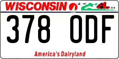 WI license plate 378ODF