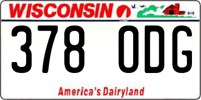 WI license plate 378ODG