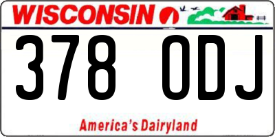 WI license plate 378ODJ