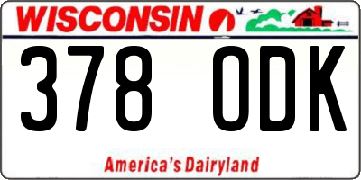 WI license plate 378ODK