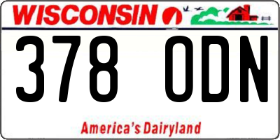 WI license plate 378ODN