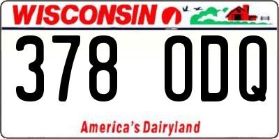 WI license plate 378ODQ
