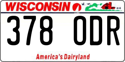 WI license plate 378ODR