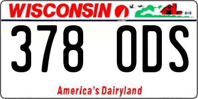 WI license plate 378ODS