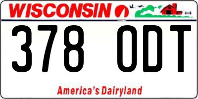 WI license plate 378ODT
