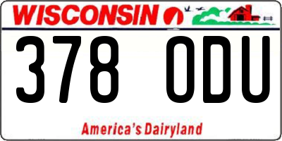 WI license plate 378ODU