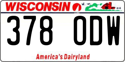 WI license plate 378ODW