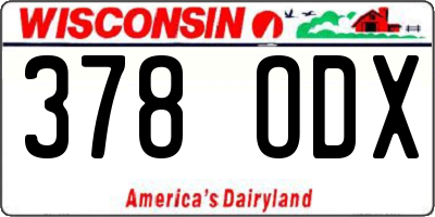 WI license plate 378ODX