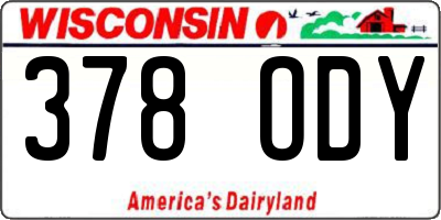 WI license plate 378ODY