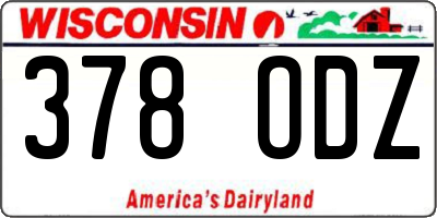 WI license plate 378ODZ